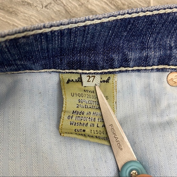 7 For All Mankind Denim Raw Hem Skirt - 27 - Picture 5 of 6